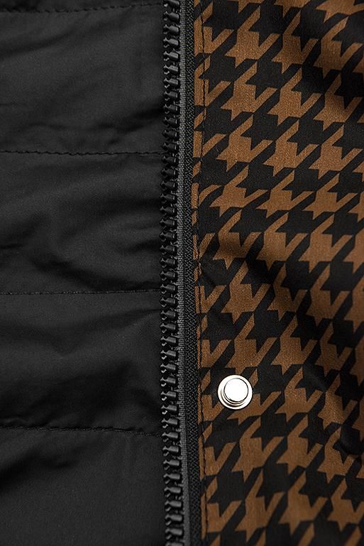Parka mit Hahnentrittmuster braun/schwarz