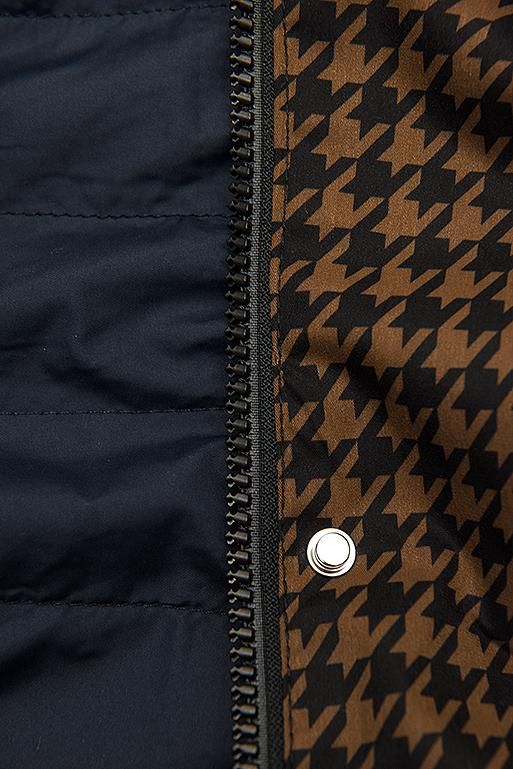 Parka mit Hahnentrittmuster braun/blau