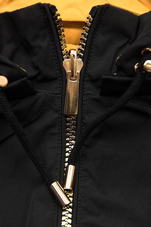 Wende-Parka mit Kapuze schwarz/gelb