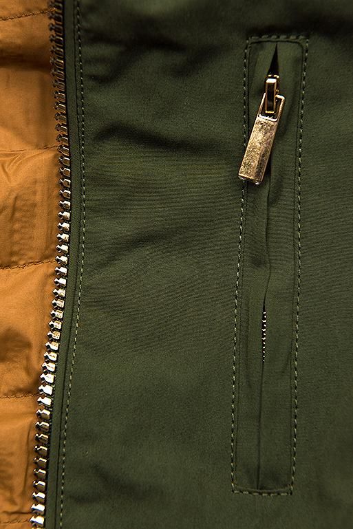 Wende-Parka mit Kapuze khaki/mustard