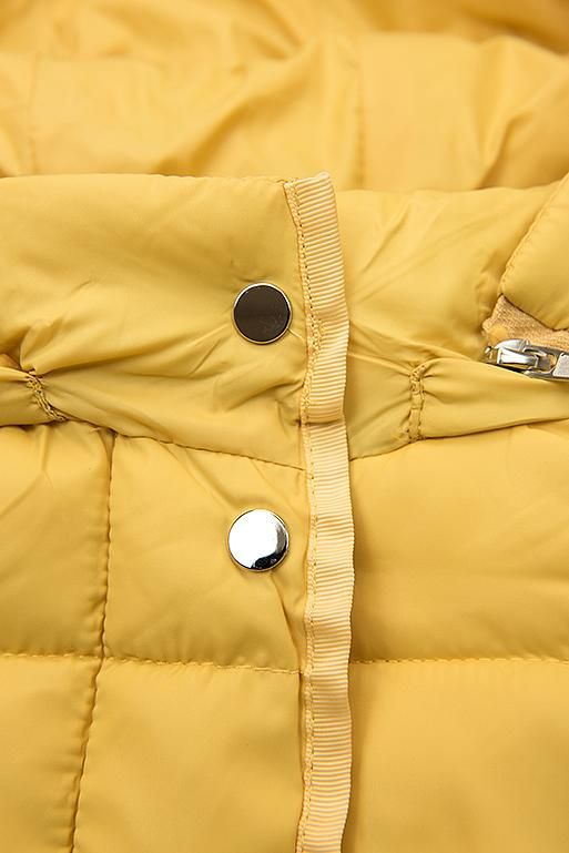 Steppjacke mit abnehmbarer Kapuze gelb