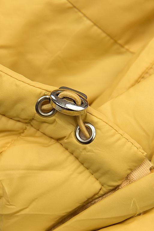 Steppjacke mit abnehmbarer Kapuze gelb