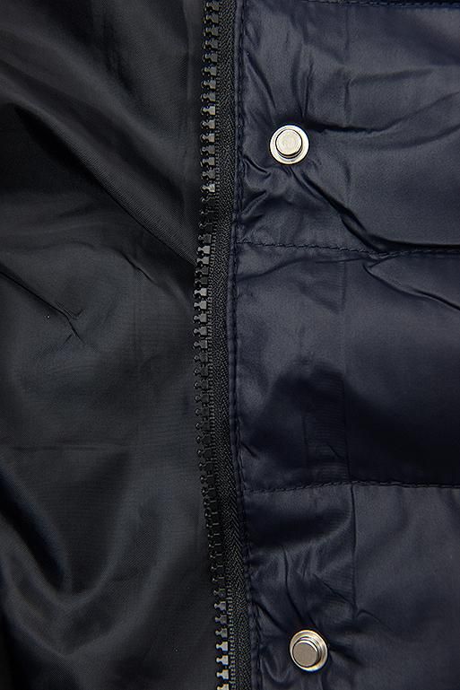 Steppjacke mit abnehmbarer Kapuze dunkelblau