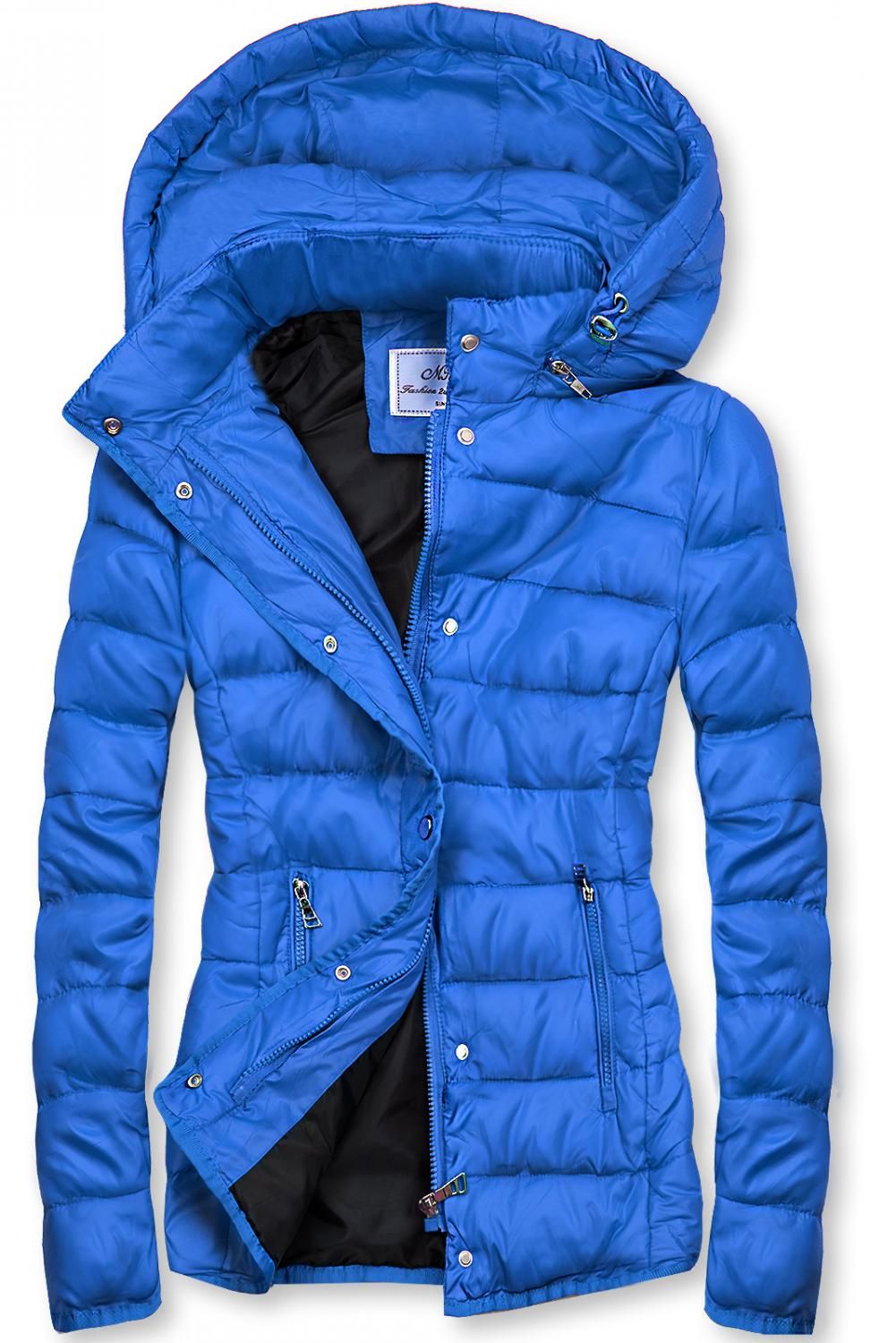 Steppjacke mit abnehmbarer Kapuze blau