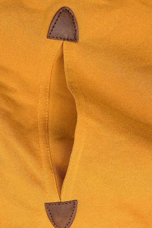 Sweatshirt/Sweatkleid mit Kapuze gelb