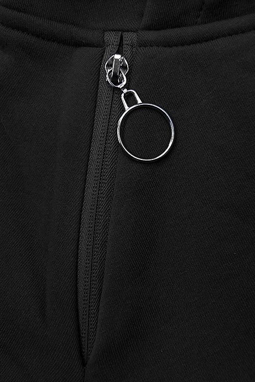 Sweatshirt/Sweatkleid mit Kapuze schwarz