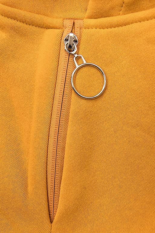 Sweatshirt/Sweatkleid mit Kapuze gelb