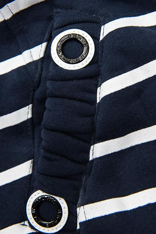 Sweatjacke in Streifenoptik dunkelblau