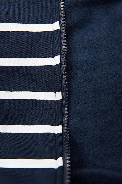 Sweatjacke in Streifenoptik dunkelblau