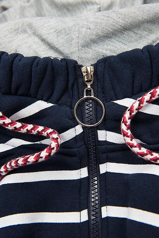 Sweatjacke in Streifenoptik dunkelblau