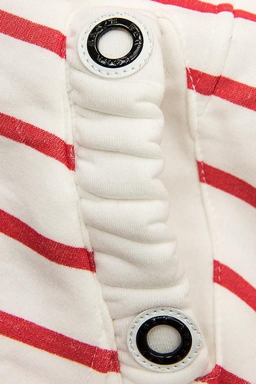 Sweatjacke in Streifenoptik weiß/rot