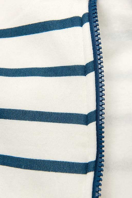 Sweatjacke in Streifenoptik weiß/blau