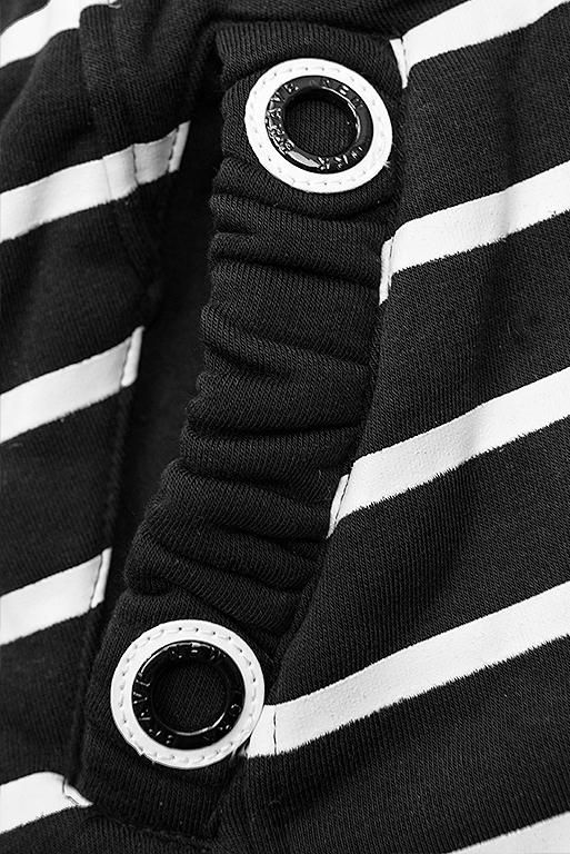 Sweatjacke in Streifenoptik schwarz