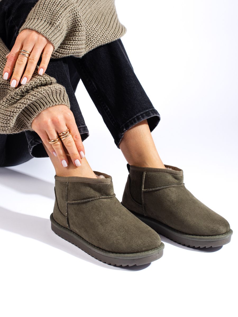 Dunkelgrüne Damen Schneestiefel von Shelovet