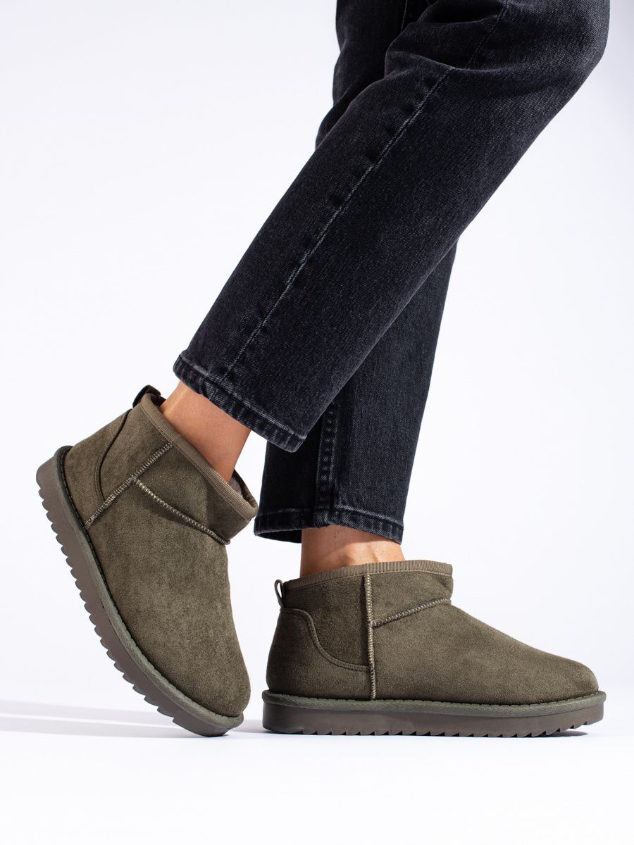 Dunkelgrüne Damen Schneestiefel von Shelovet