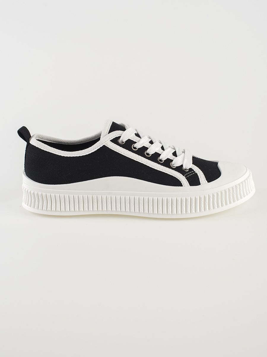 Damen Schwarz-Weiß Plattform Sneakers