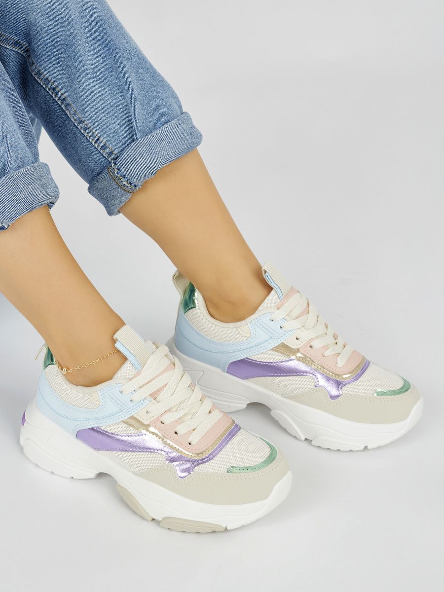 Bunte Damen-Sneaker mit dicker Sohle
