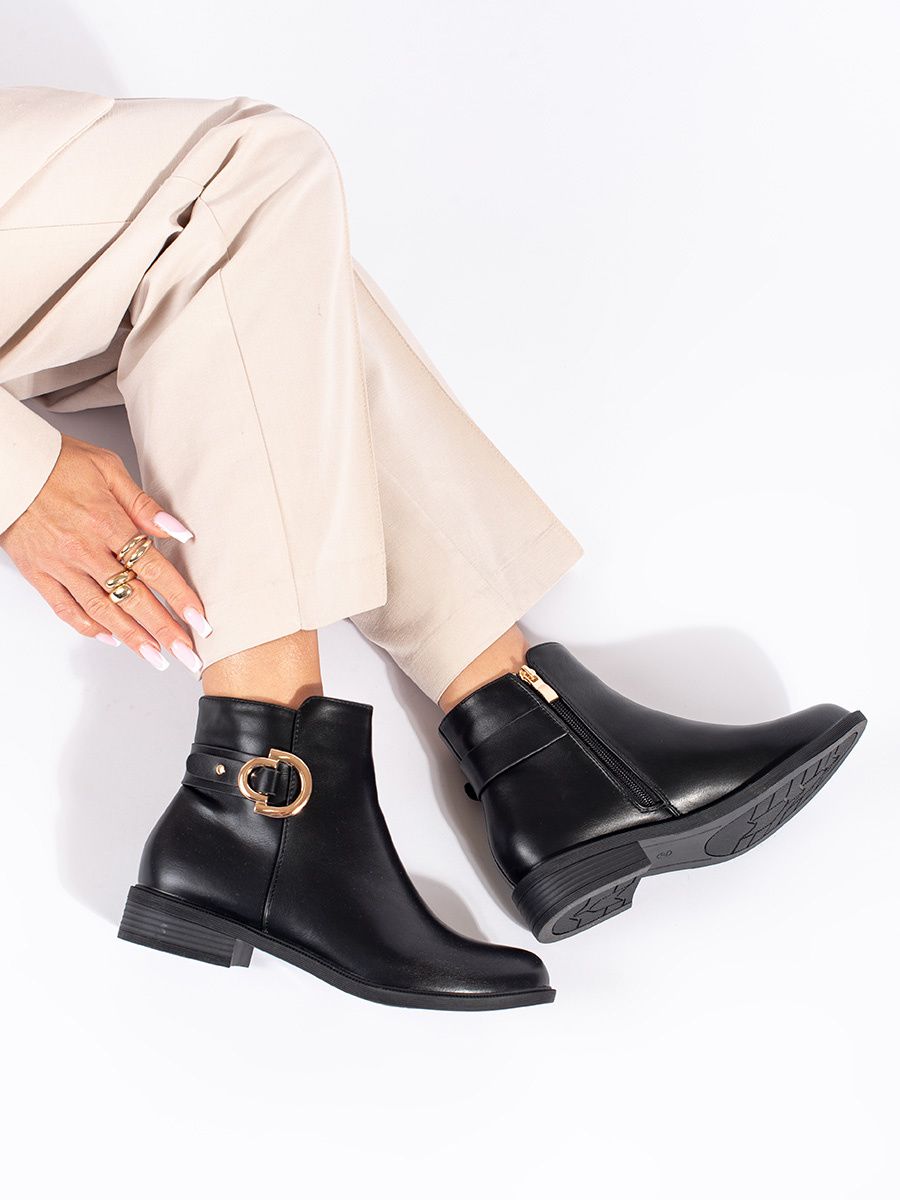 Schwarze klassische Damen Stiefeletten