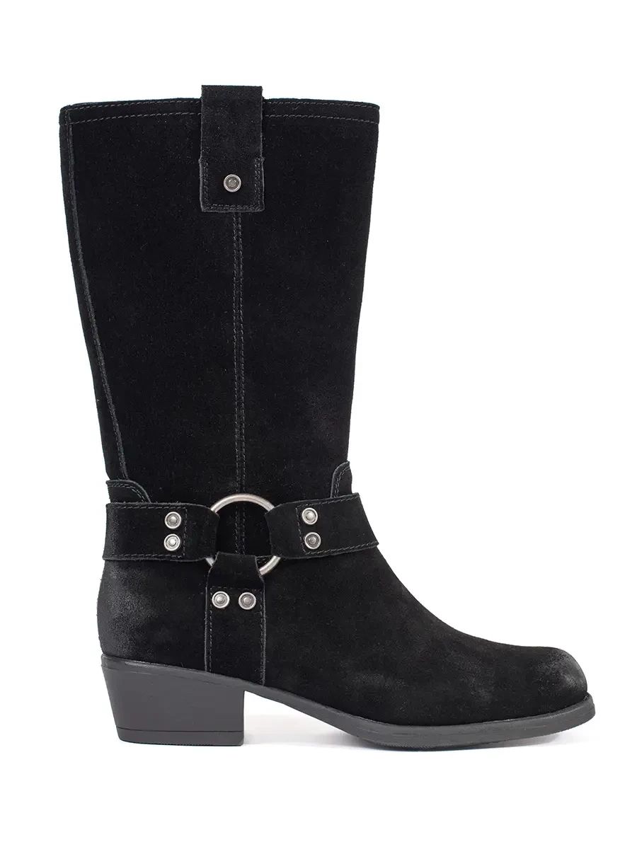 Schwarze Leder-Cowboy-Stiefel Sergio Leone