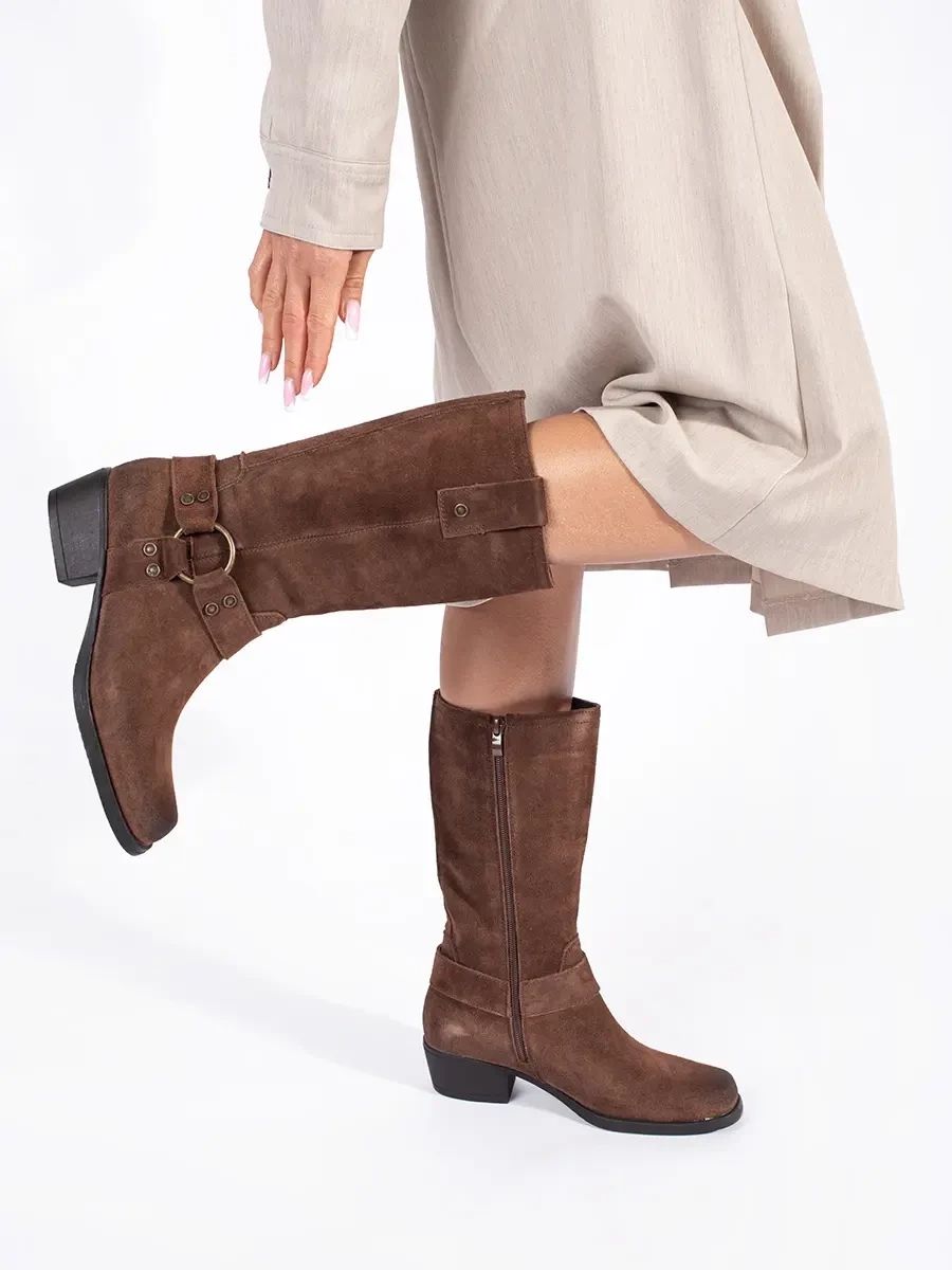 Braune Leder Stiefeletten Sergio Leone