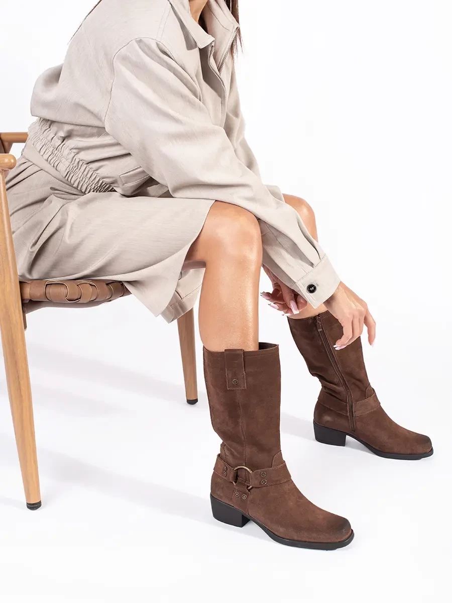 Braune Leder Stiefeletten Sergio Leone