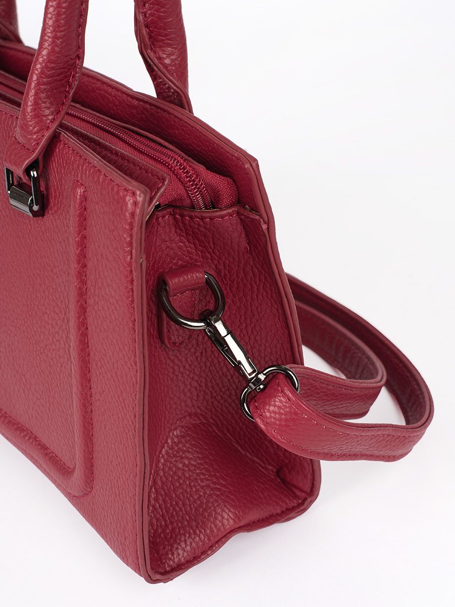 Rote klassische Damenhandtasche mit abnehmbarem Gurt