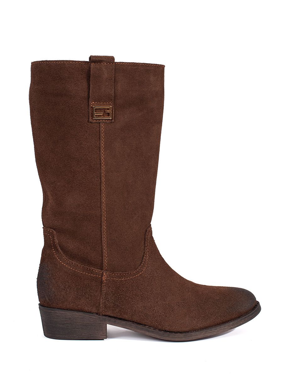 Braune Damen-Lederstiefel im Cowboy-Stil mit Absatz von Sergio Leone