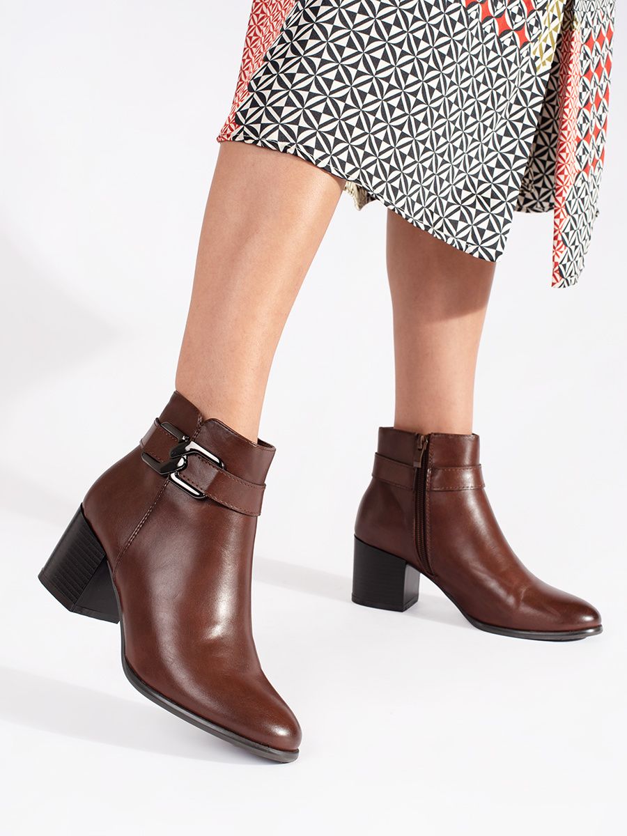 Braune Ankle Boots Sergio Leone mit Absatz