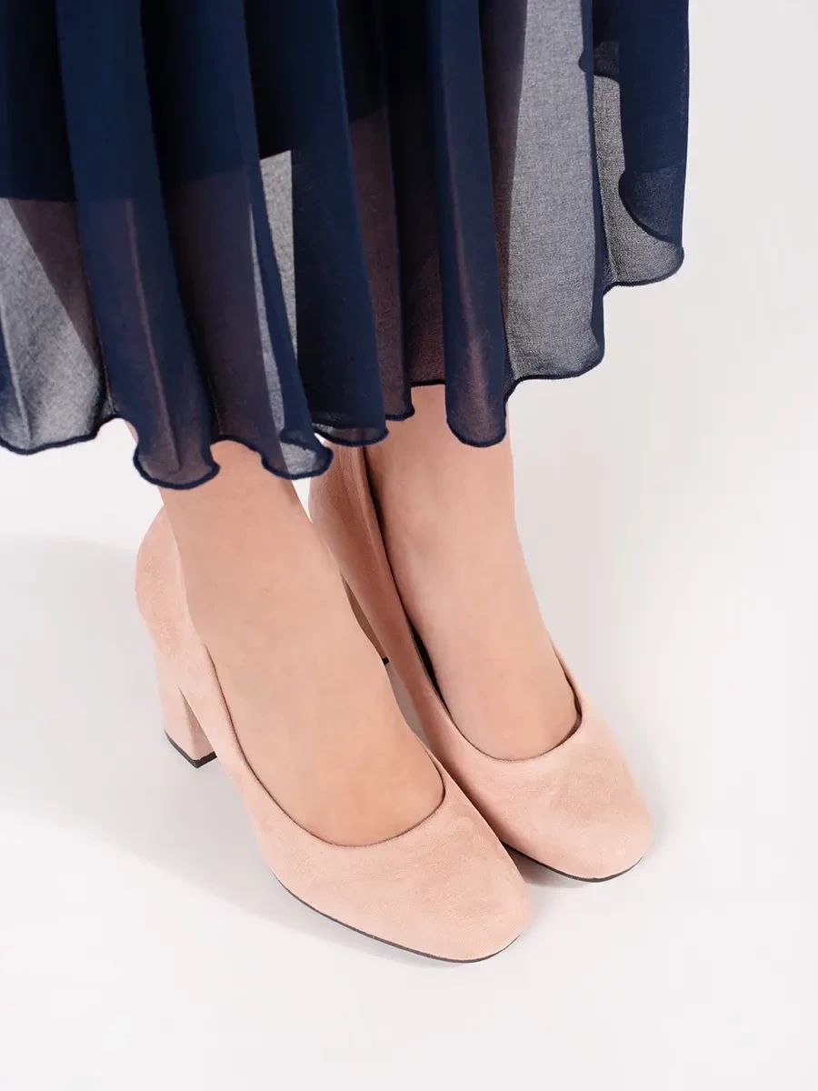 Beige Wildleder Pumps mit hohem Absatz