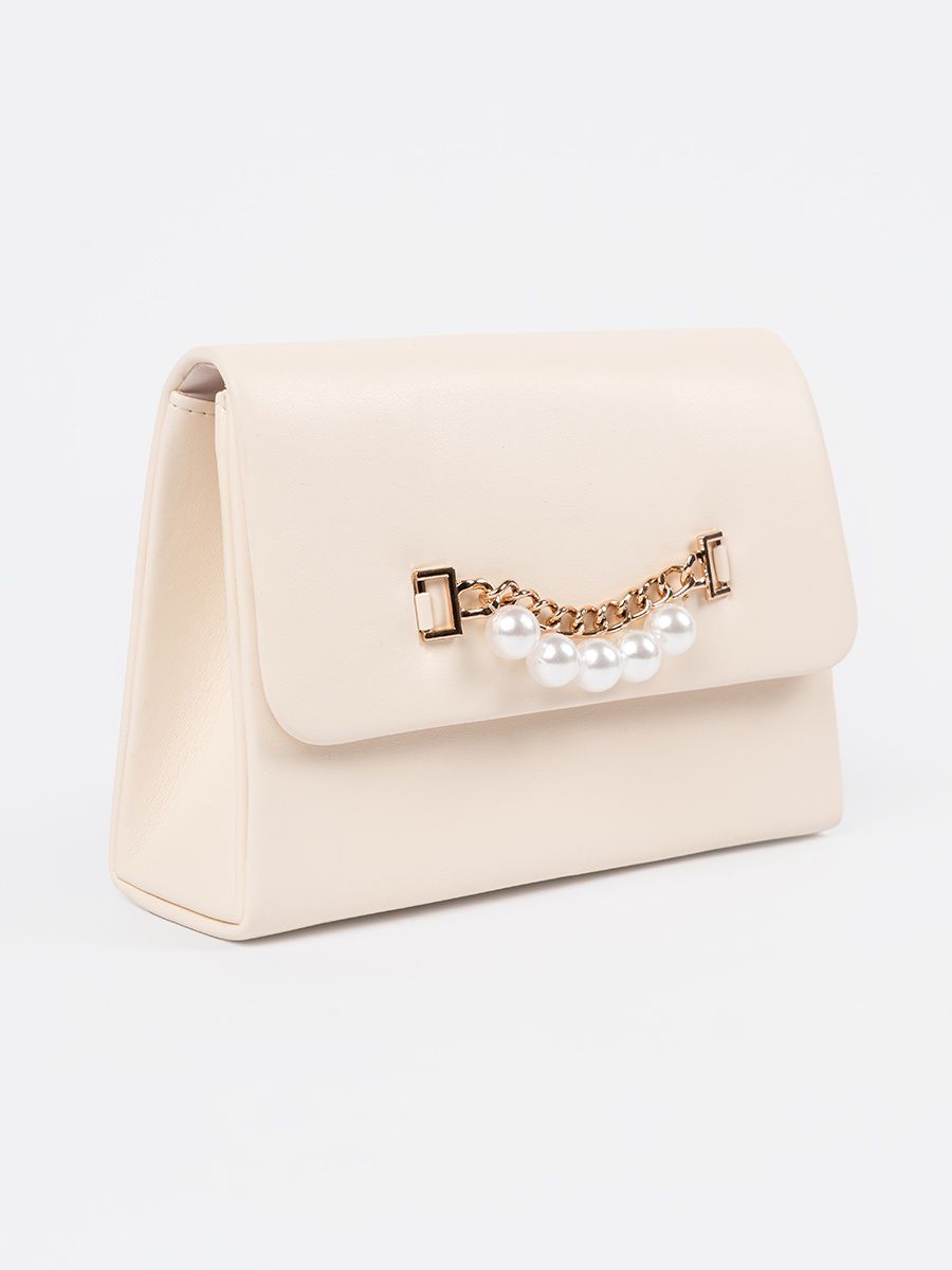 Elegante kleine beige Handtasche