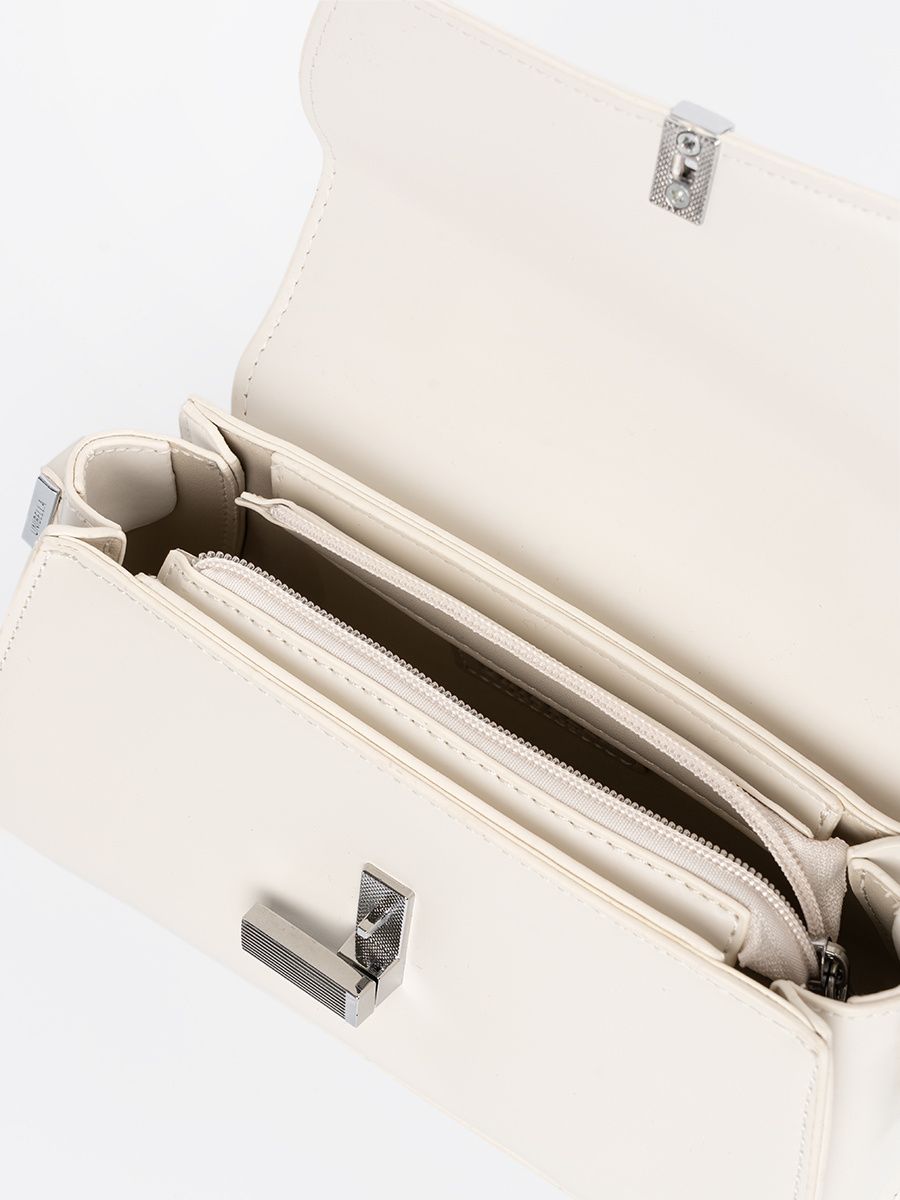 Helle beige kleine Handtasche mit Henkel