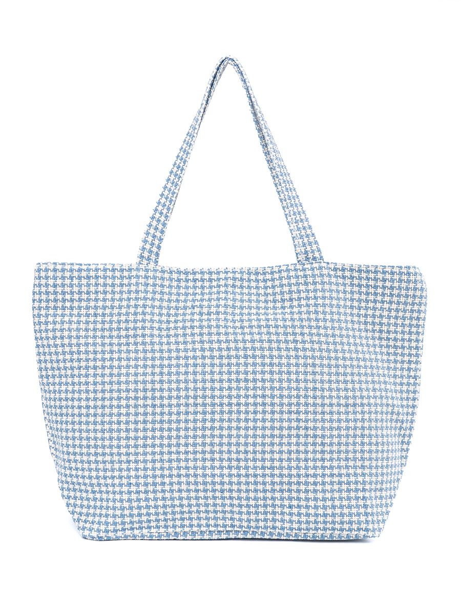 Blaue kariert Strandtasche