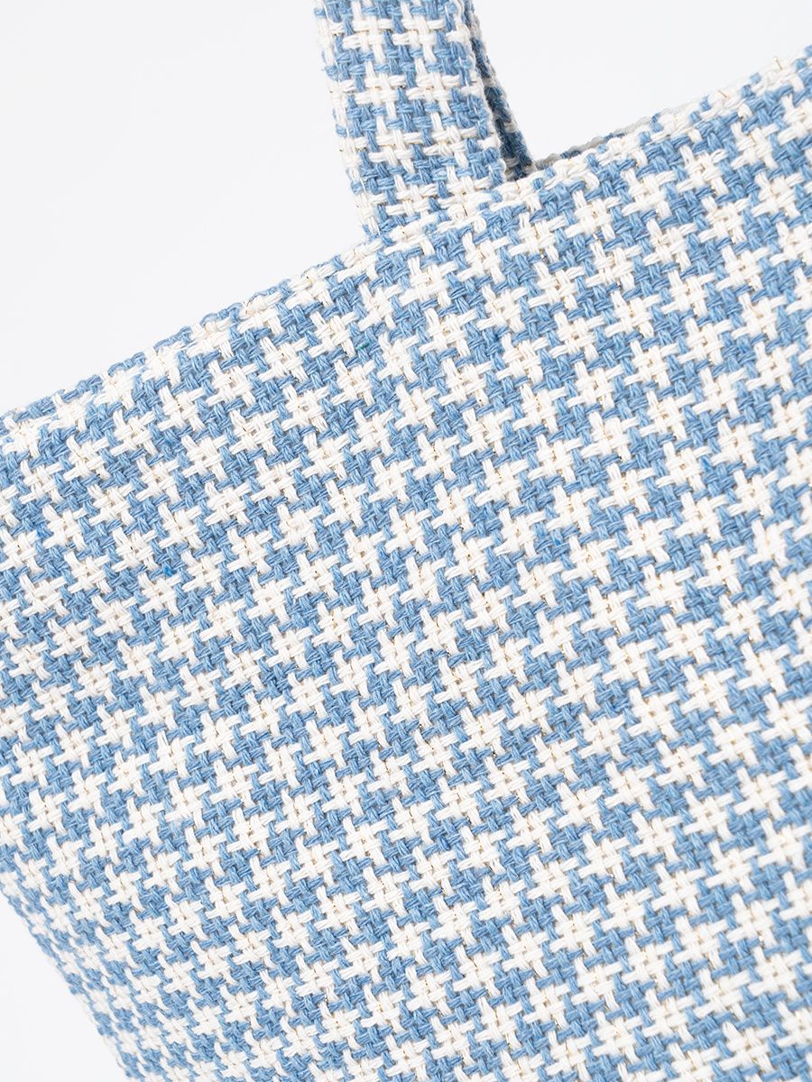 Blaue kariert Strandtasche