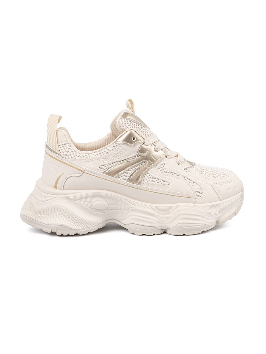 Hellebeige Sneakers mit dicker Sohle