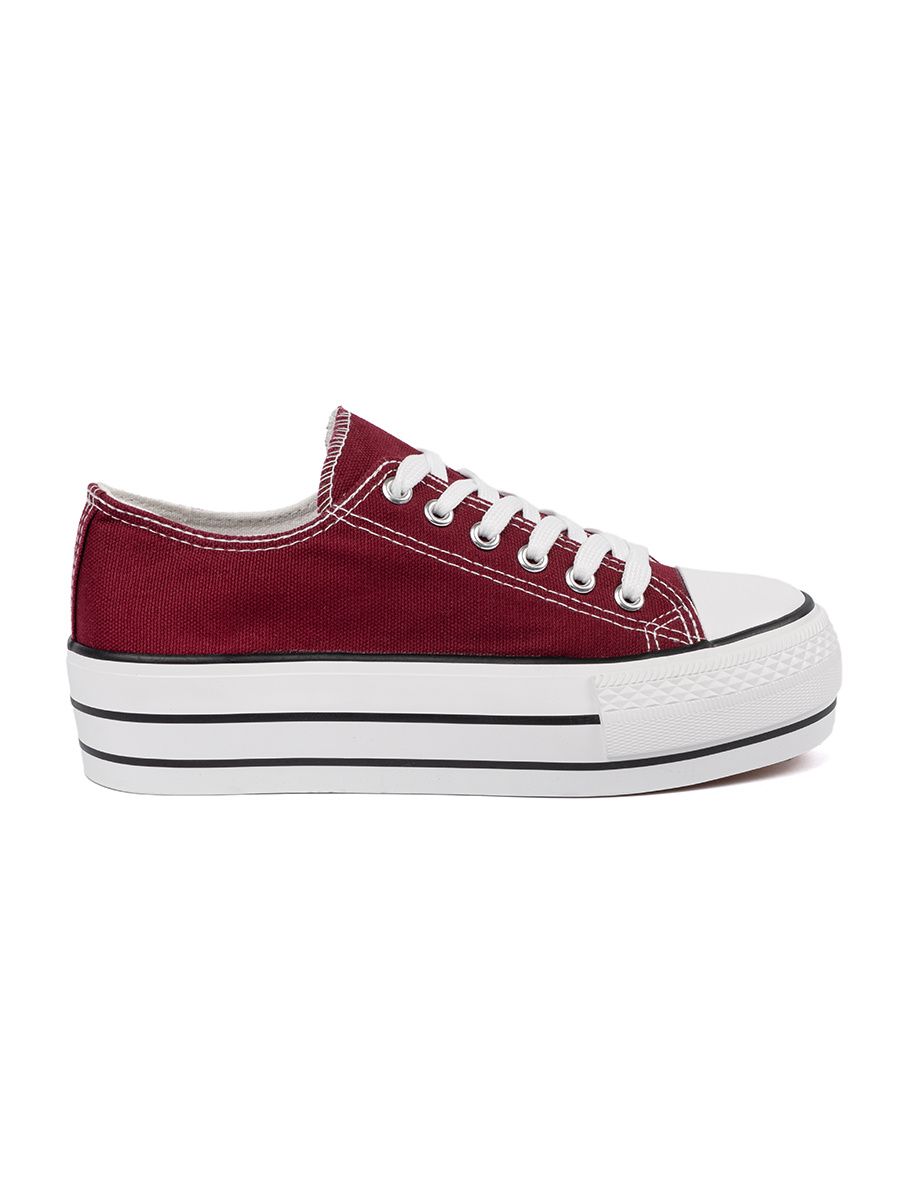 Bordeaux Damen Sneakers auf Plattform