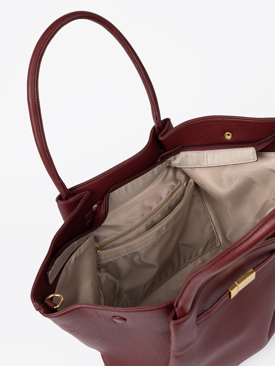Elegante bordeauxfarbene Shopper-Tasche