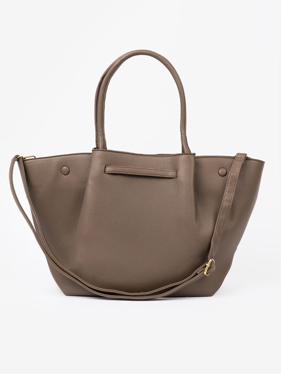 Beige Shopper Tasche mit Reißverschluss
