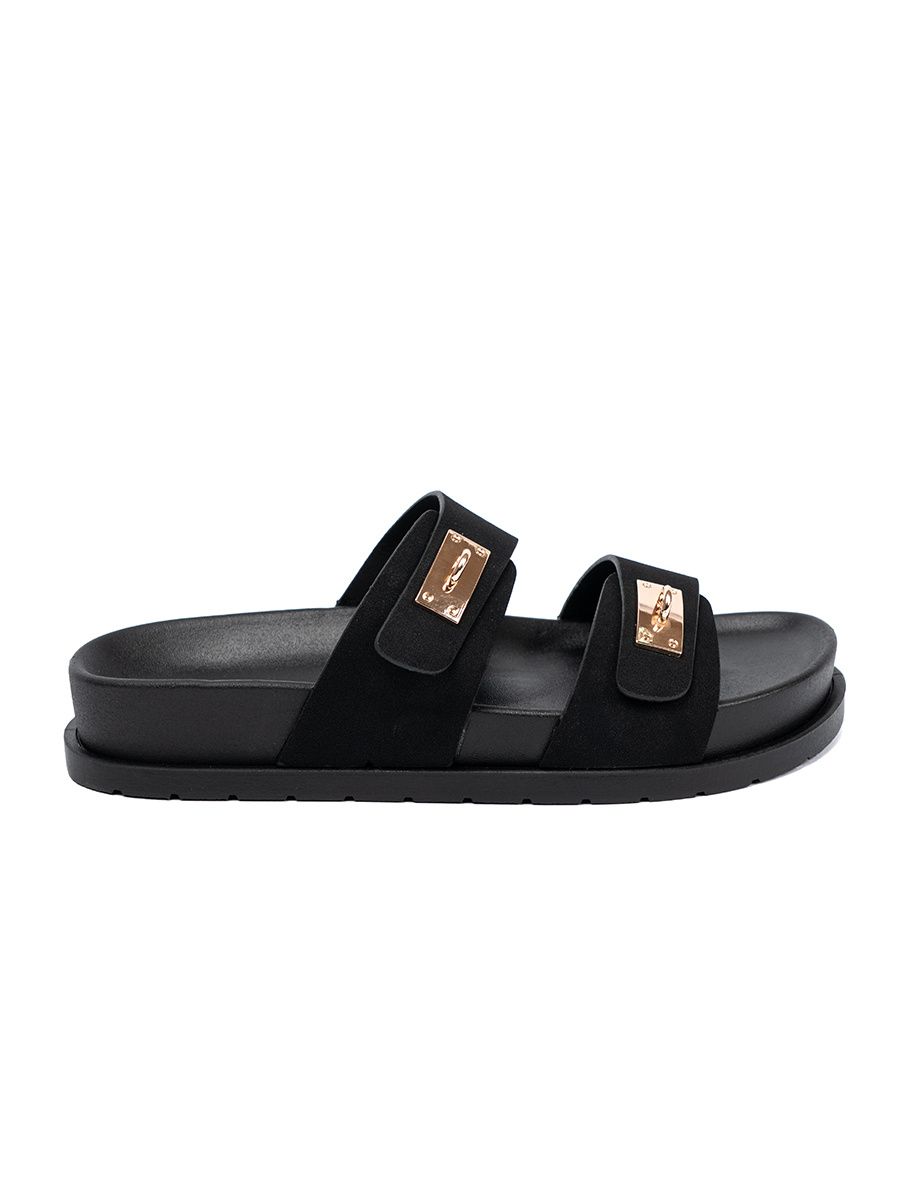 Plateau-Sandalen mit goldenen Details