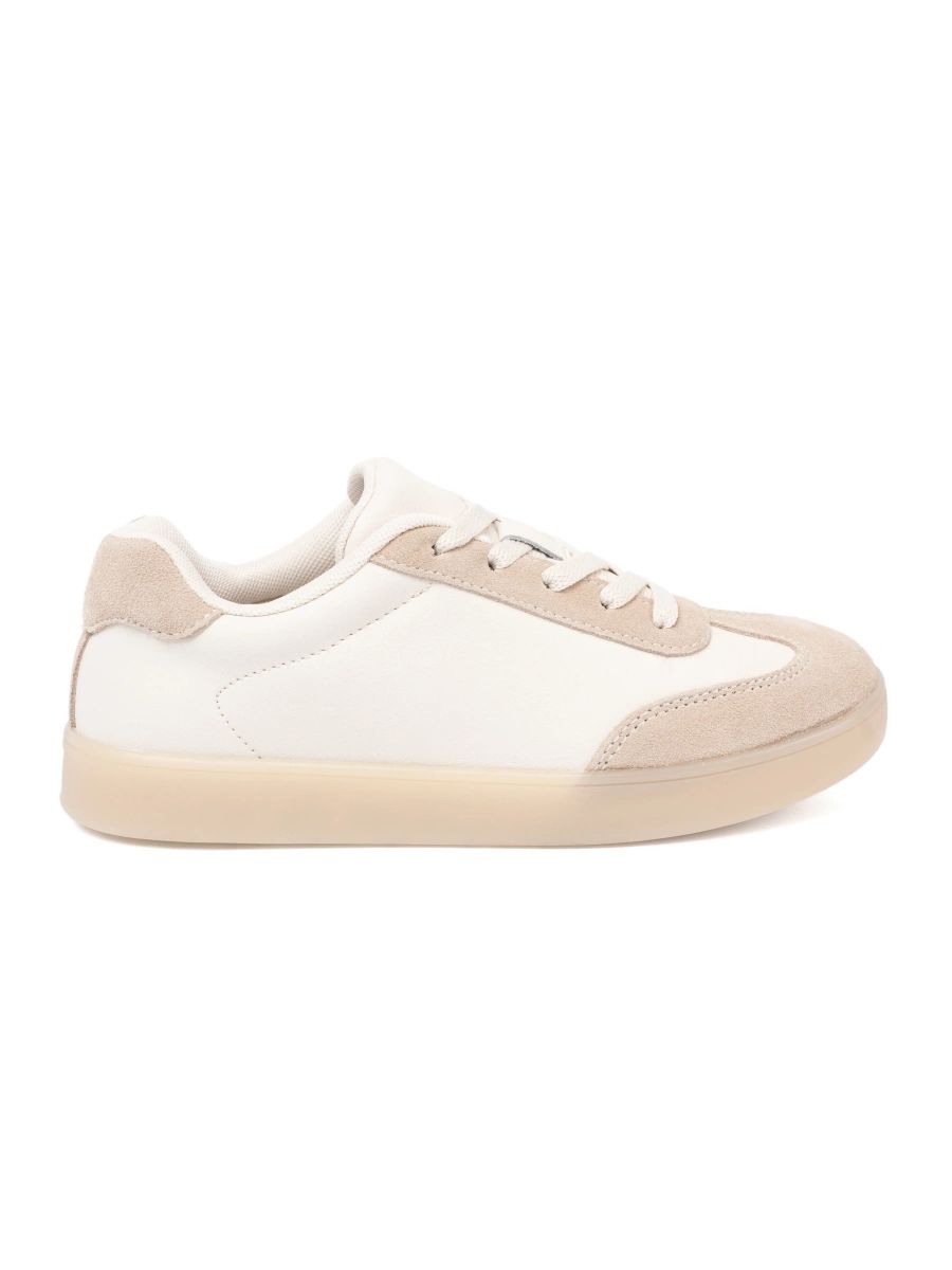 Weiß-beige Damen Sneakers