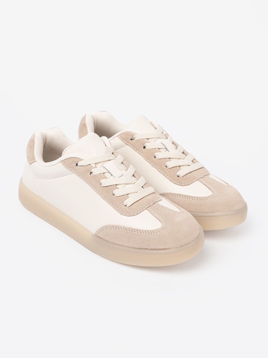 Weiß-beige Damen Sneakers