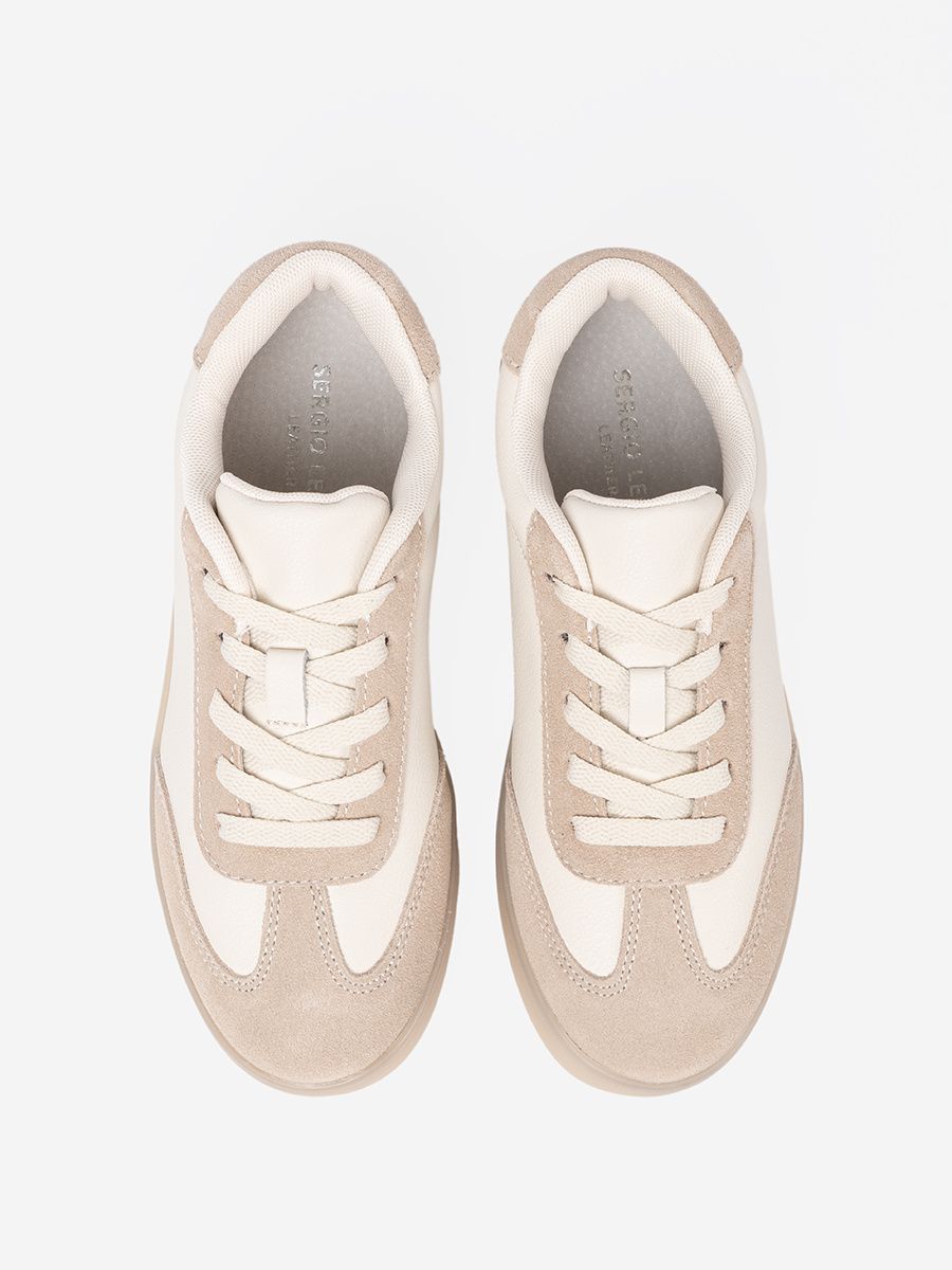 Weiß-beige Damen Sneakers