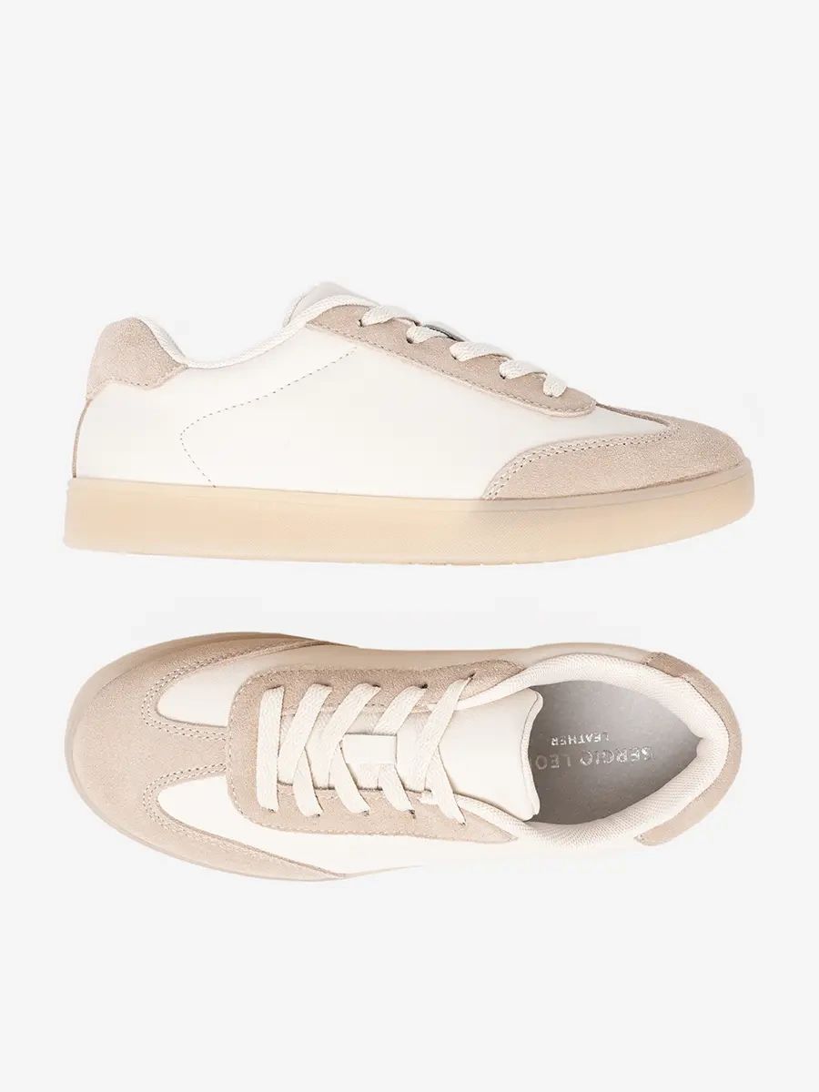 Weiß-beige Damen Sneakers