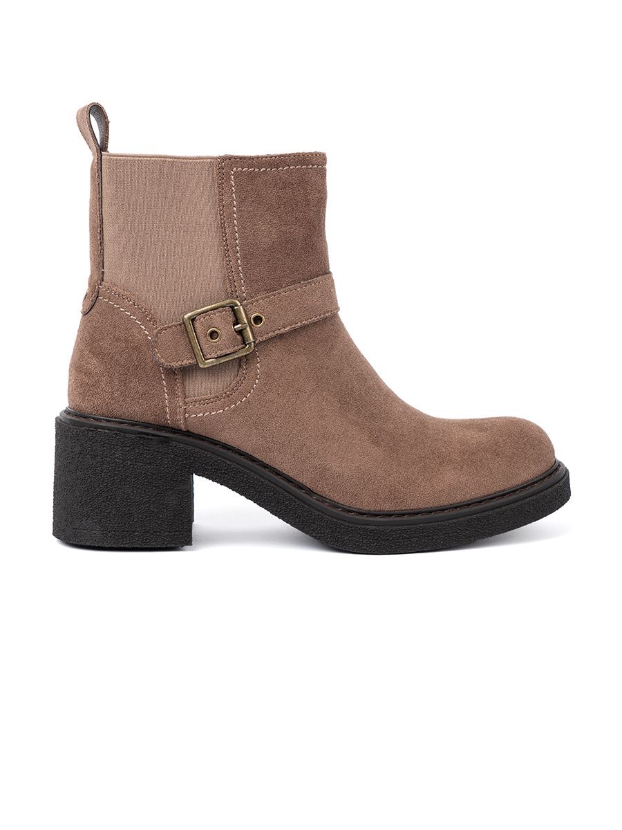 Stylische beige Stiefeletten mit stabilem Absatz