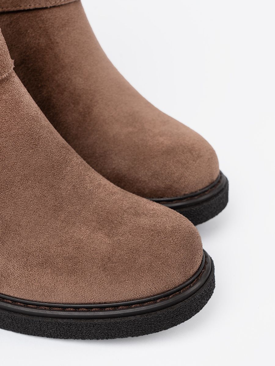 Stylische beige Stiefeletten mit stabilem Absatz