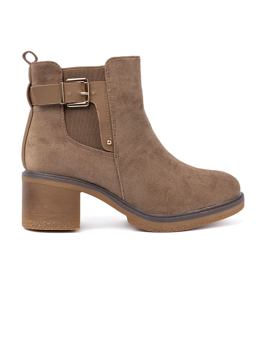 Stylische beige Stiefeletten mit bequemem Absatz