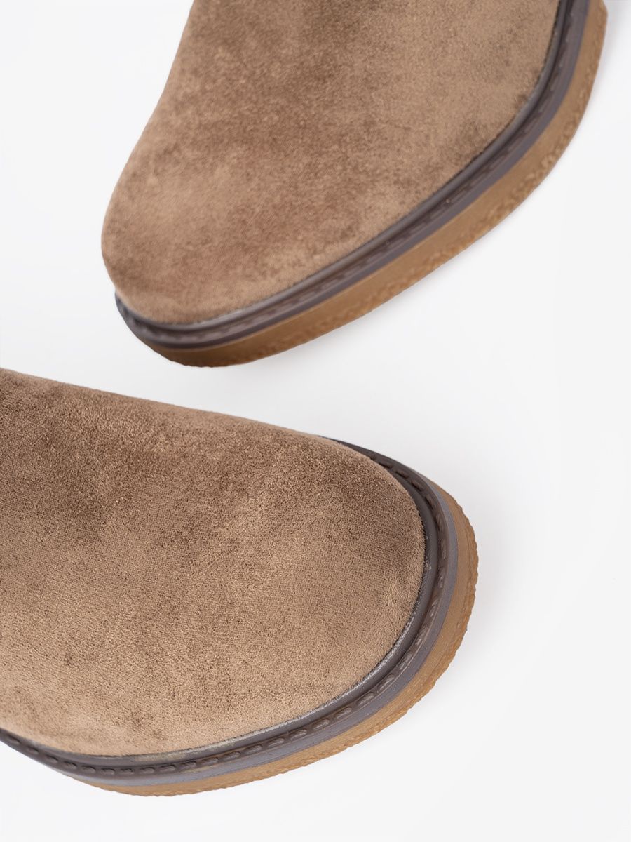 Stylische beige Stiefeletten mit bequemem Absatz