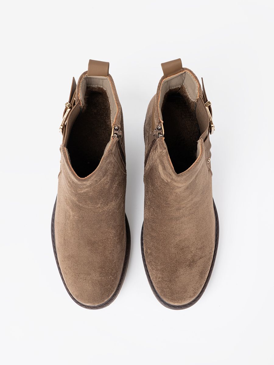 Stylische beige Stiefeletten mit bequemem Absatz