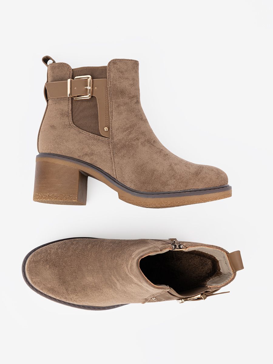 Stylische beige Stiefeletten mit bequemem Absatz