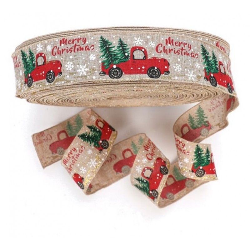 Geschenkverpackungsband - Christmas delivery Beige