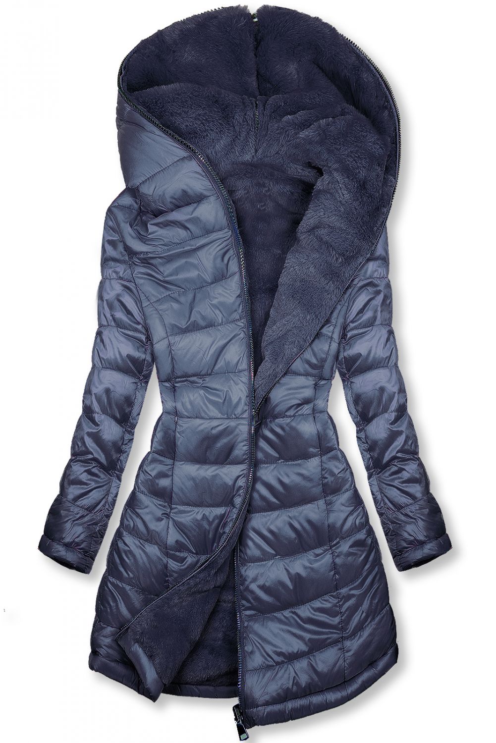 Wendejacke mit Teddyfell marineblau